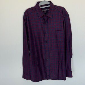 Johnston & Murphy Red and Blue Checkered Shirt